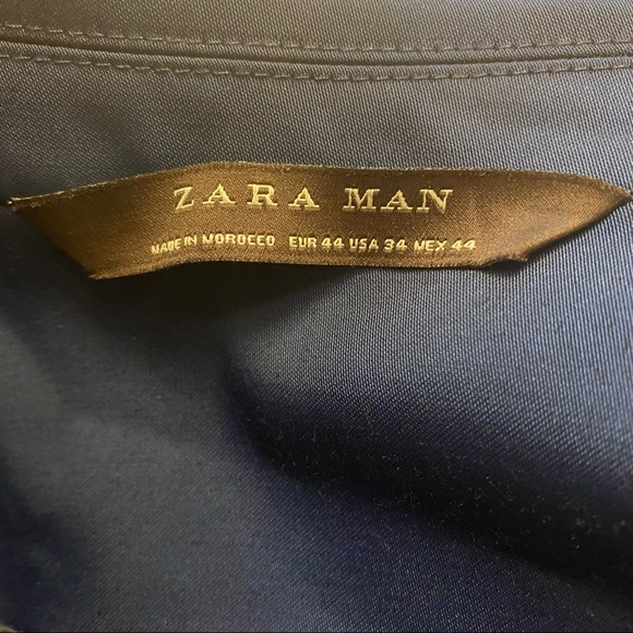 Zara Man Navy Moroccan Tuxedo Blazer 34R - Picture 6 of 8